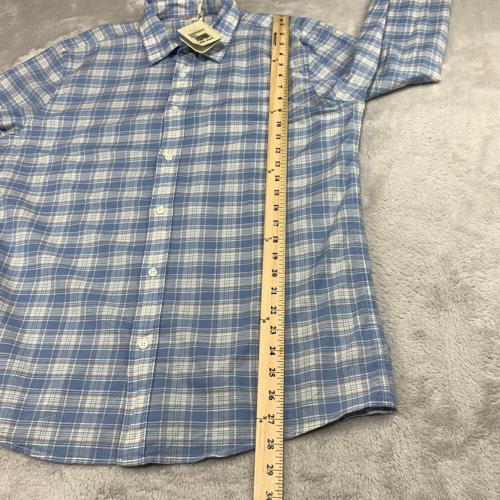 NWT Faherty Button Up Shirt Mens Large Cloud Summer Linen Blend Light Blue Plaid - Picture 11 of 14